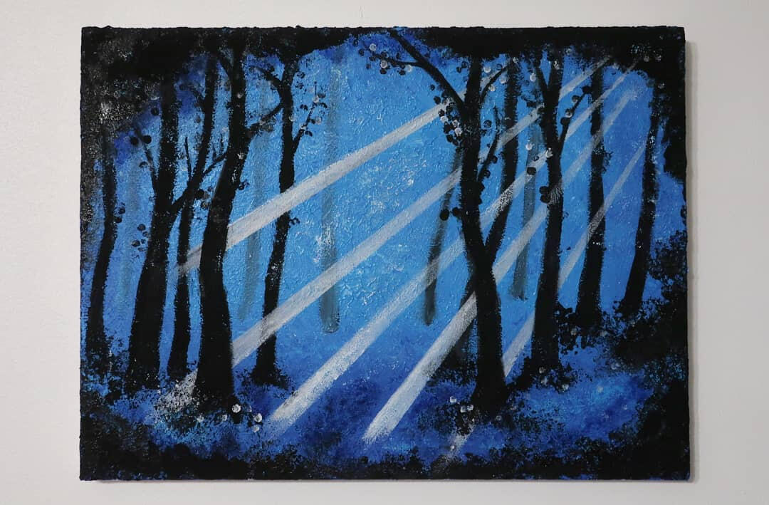 La forêt baignée par le clair de Lune